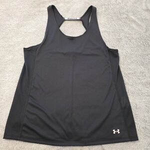 Under Armour Heatgear Women's Fly By Tank Top Black Large Gym Athletic Running